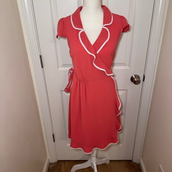 ModCloth Coral Wrap Dress - Picture 2 of 12
